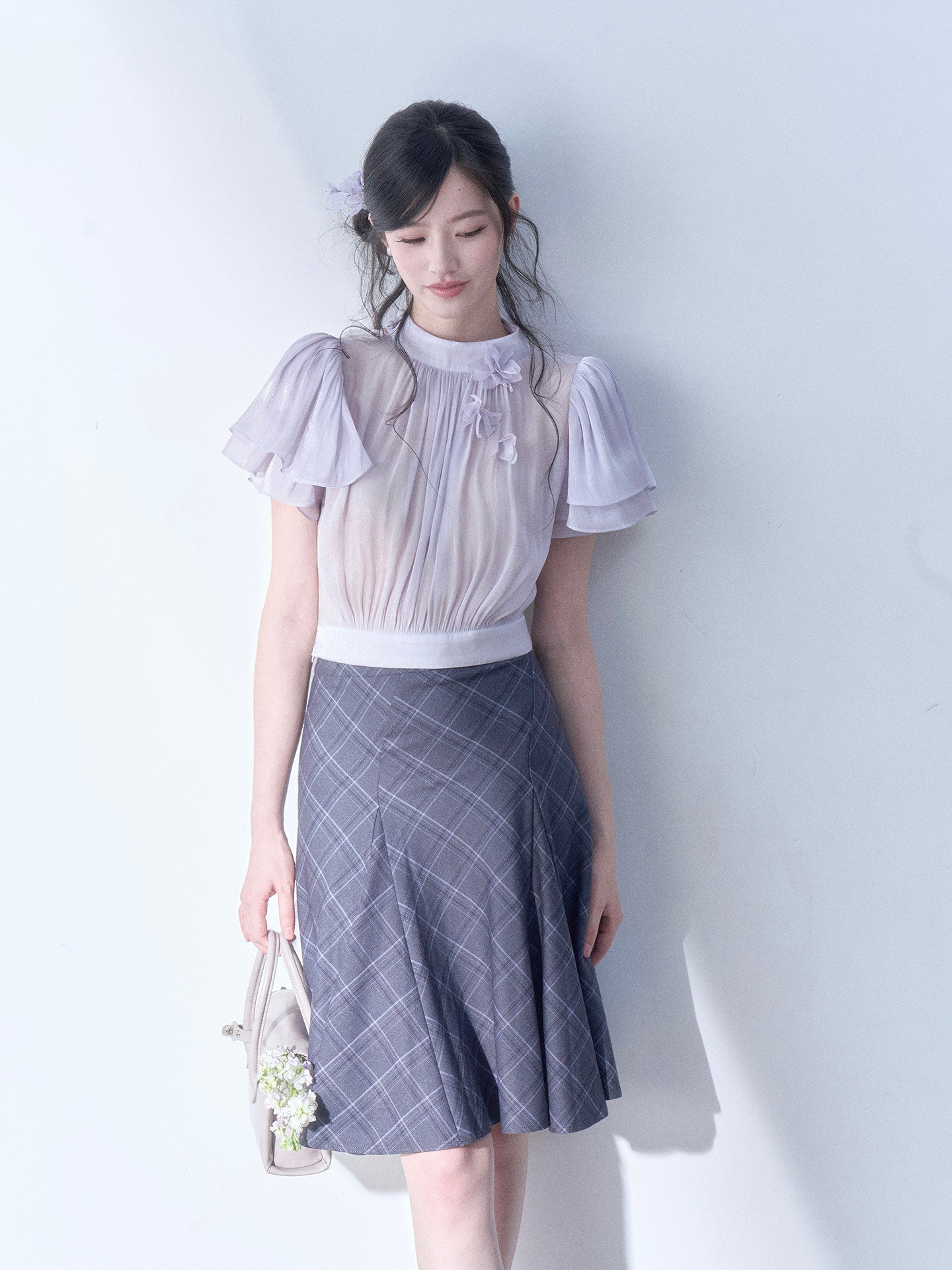 SOS SEAMSTRESS - Plaid Polka Mermaid Skirt skirt SOS SEAMSTRESS