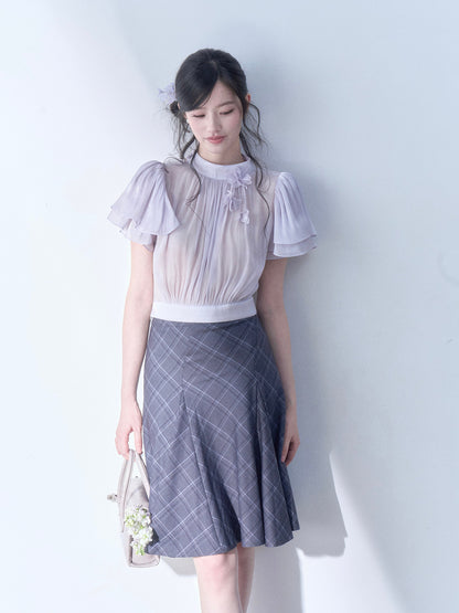 SOS SEAMSTRESS - Plaid Polka Mermaid Skirt skirt SOS SEAMSTRESS