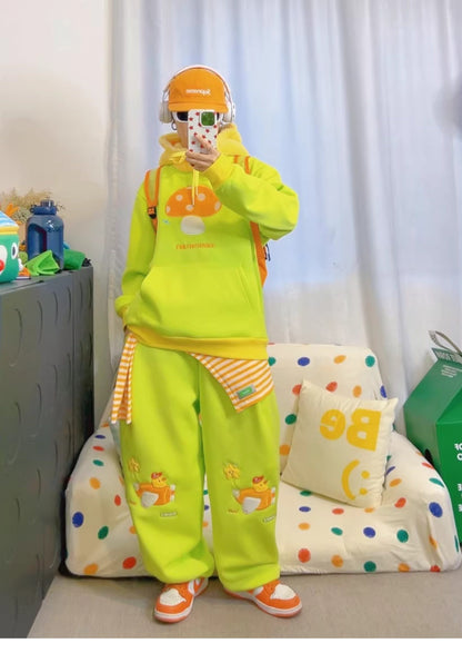 KURIOSITAET - Green Wide Leg Sweatpants pants KURIOSITAET