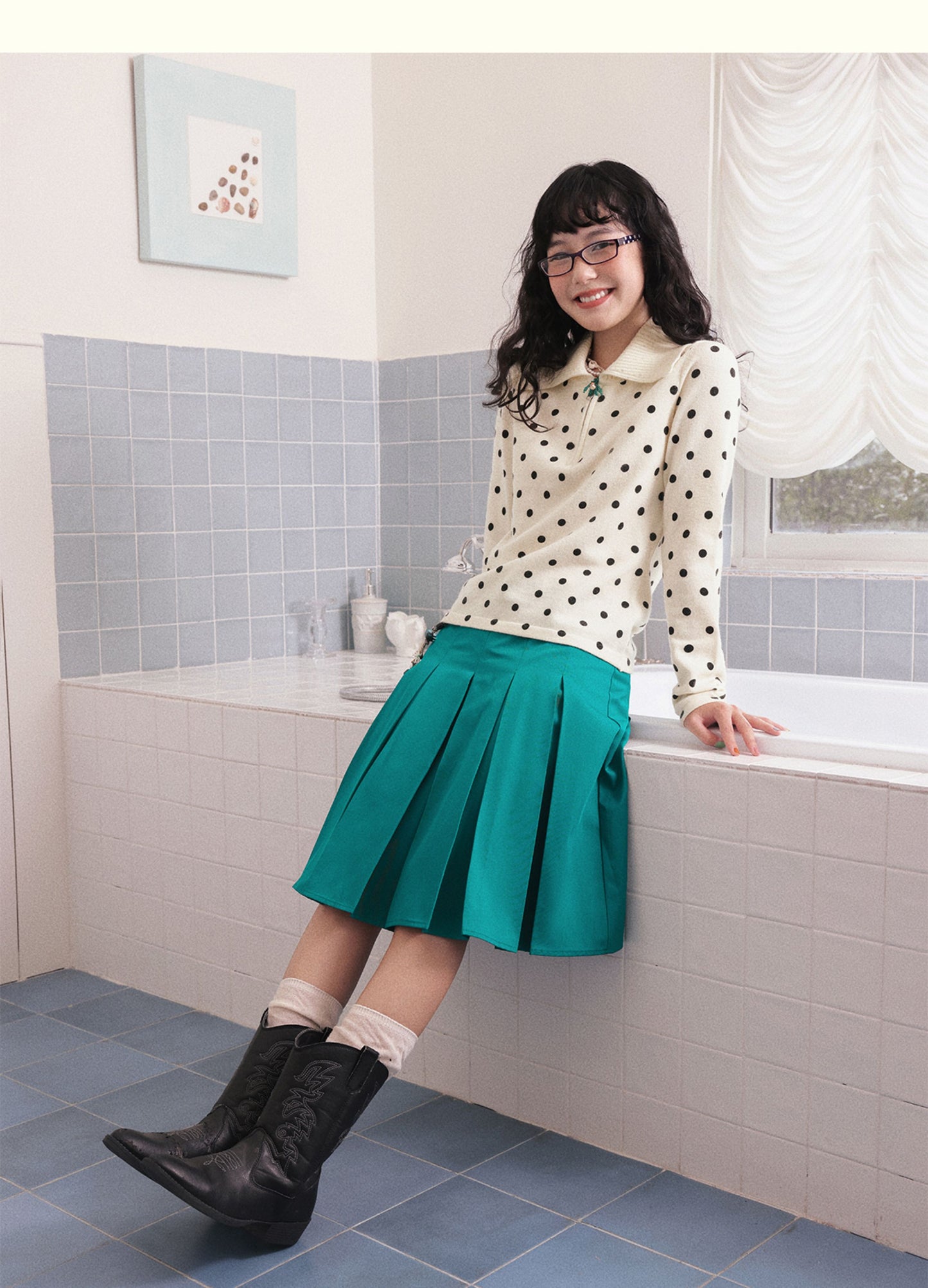 Chemical Girl - Girly Y2K Collared Fitted Knit Pullover Sweater sweater chemical girl