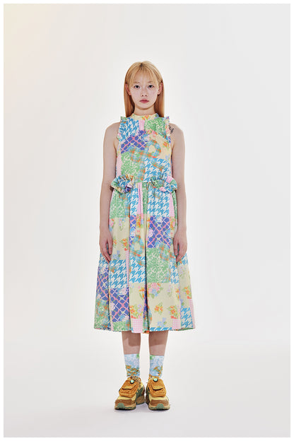 Tntntutu Patchwork Dress | Halter Neck Dress | Sleeveless Checkered Dress dress tntntutu