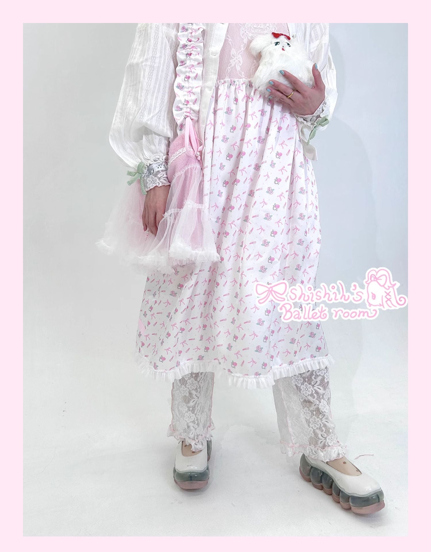 Shishihshop Sleeveless Dress | Harajuku Ribbon Lace Overlay Dress dress shishihshop