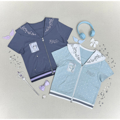 Hashtag DDD - Polka Dot Sailor Collar Cardigan