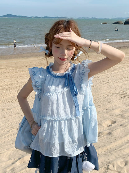SingSong - Embroidered Kawaii Two-Piece Set set singsong