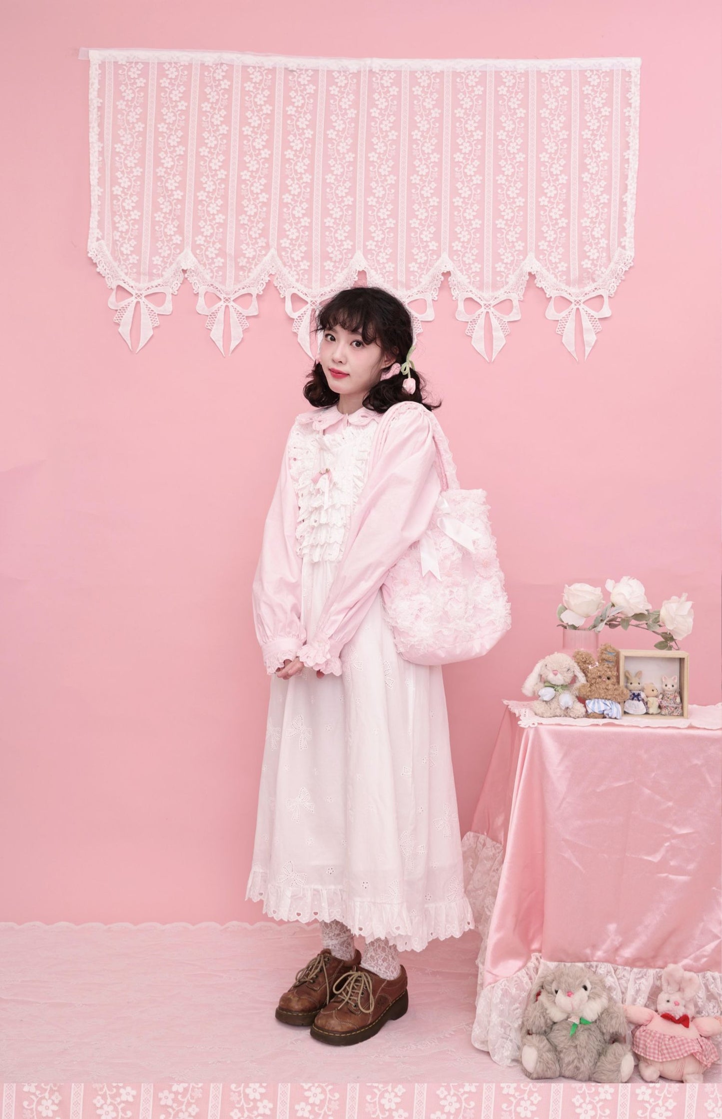 SemenCoicis - Kawaii Lace Satin Shoulder Bag bag SemenCoicis