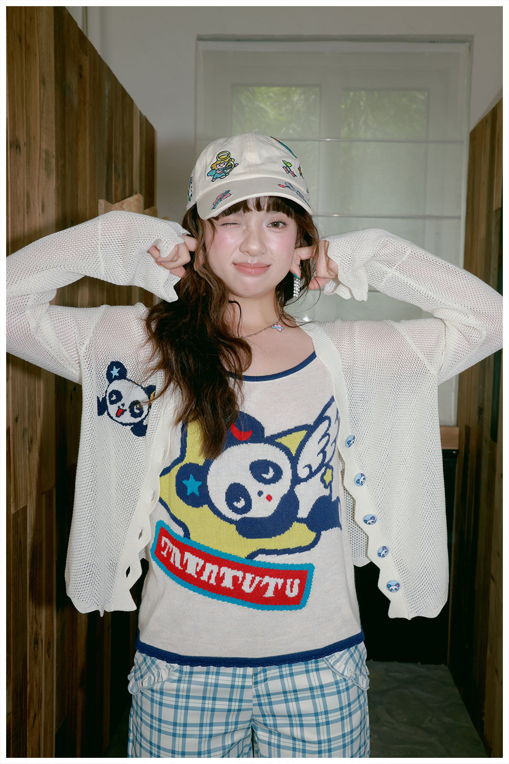 tntntutu Cute Sun Protection Cardigan | Harajuku Panda Knit Cardigan cardigan tntntutu