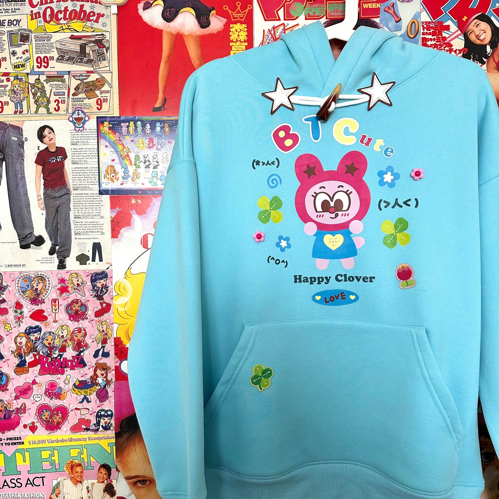 Bodytalk - Kawaii Horn-Button Printed Hoodie hoodie bodytalk S