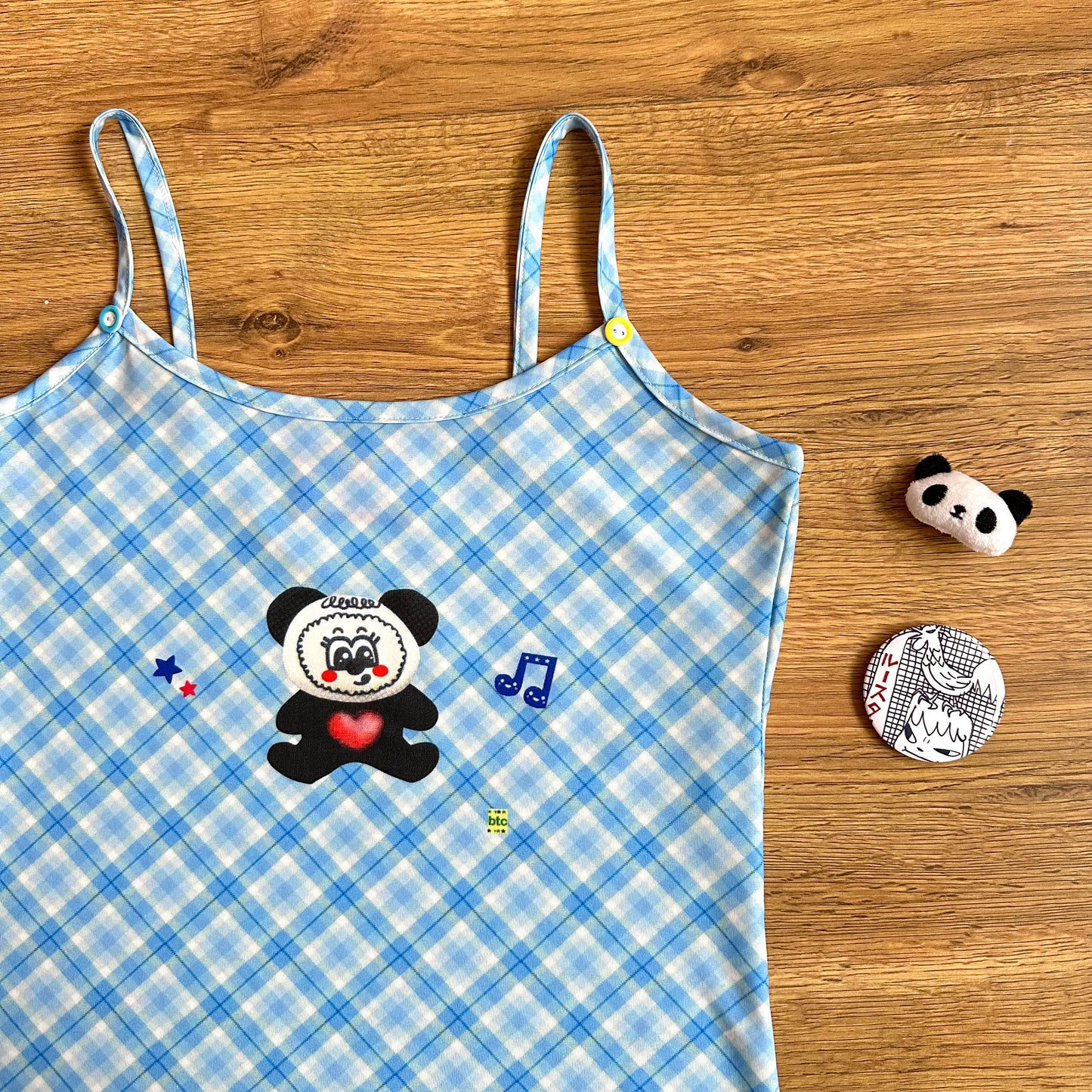 Bodytalk - Y2K Plaid Panda Tank Top camisole bodytalk