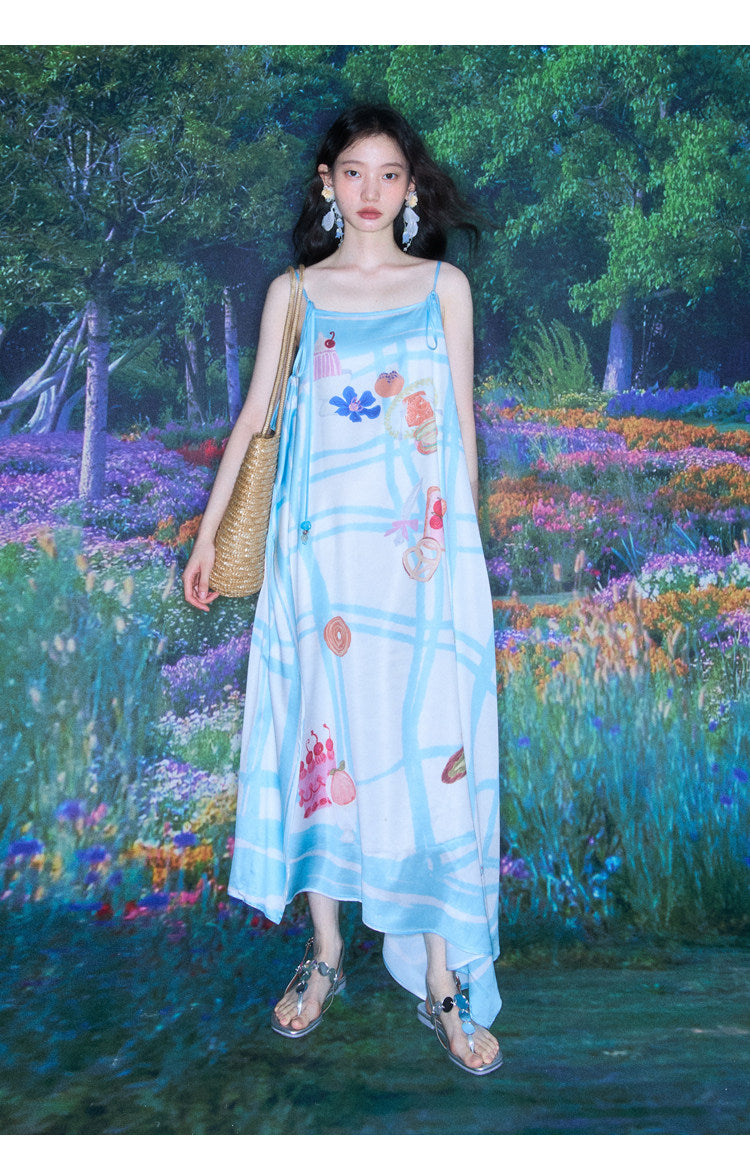uare - Picnic Gingham Satin Slip Dress dress Land Decora