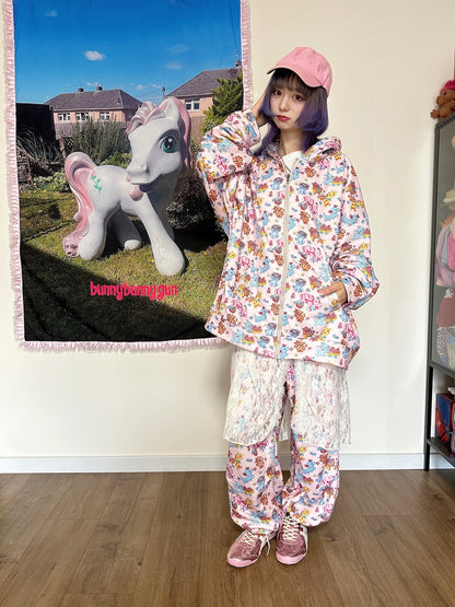 BunnyBunnyGun - Harajuku Vintage Animal Sweatshirt Pink Loose Fit hoodie bunnybunnygun