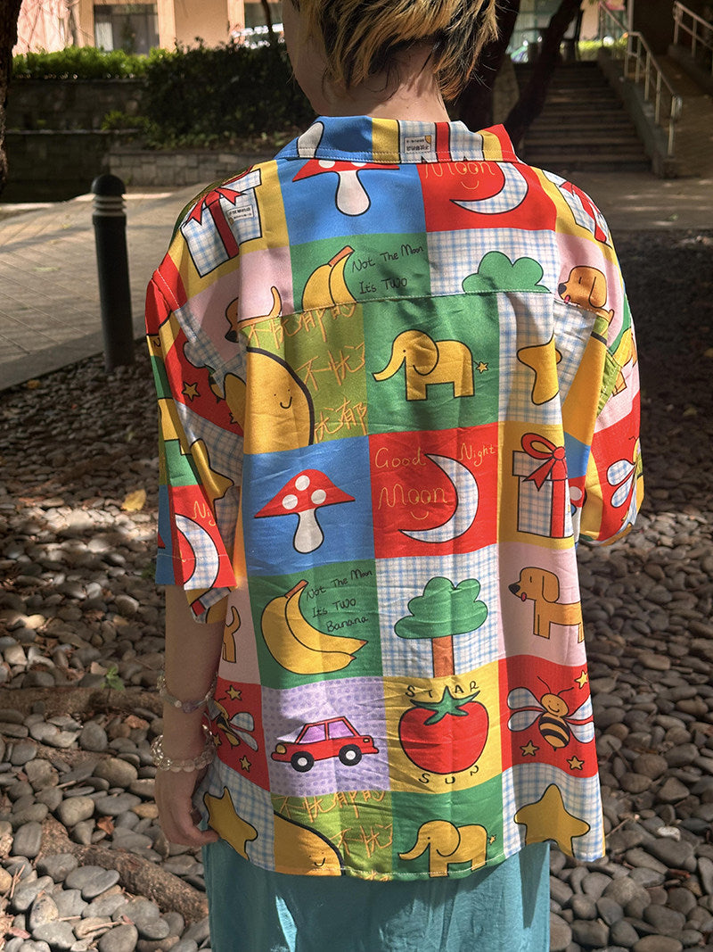 No Blue Today - Colorful Print Oversized T-Shirt shirt No Blue Today