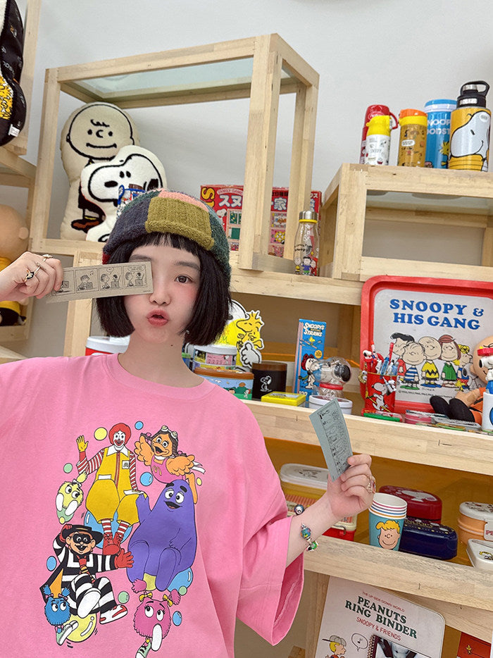 made in zzz – Pink Cartoon Cotton Tee shirt made in zzz