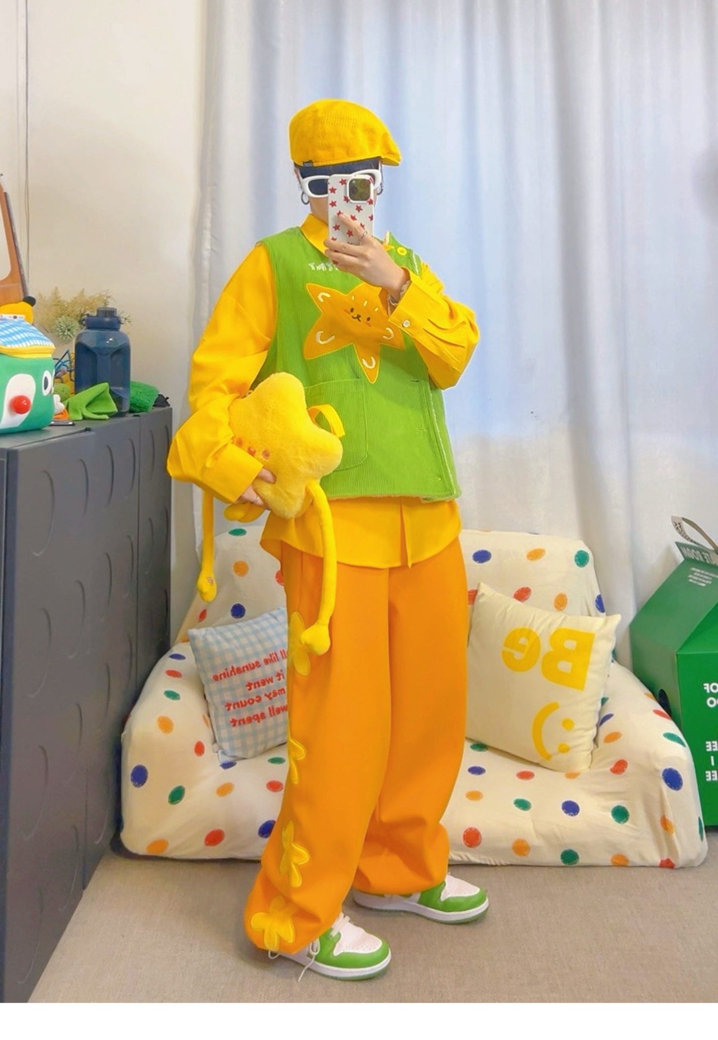 KURIOSITAET 桔色卫裤女冬小个子加绒加厚多巴胺宽松 pants KURIOSITAET