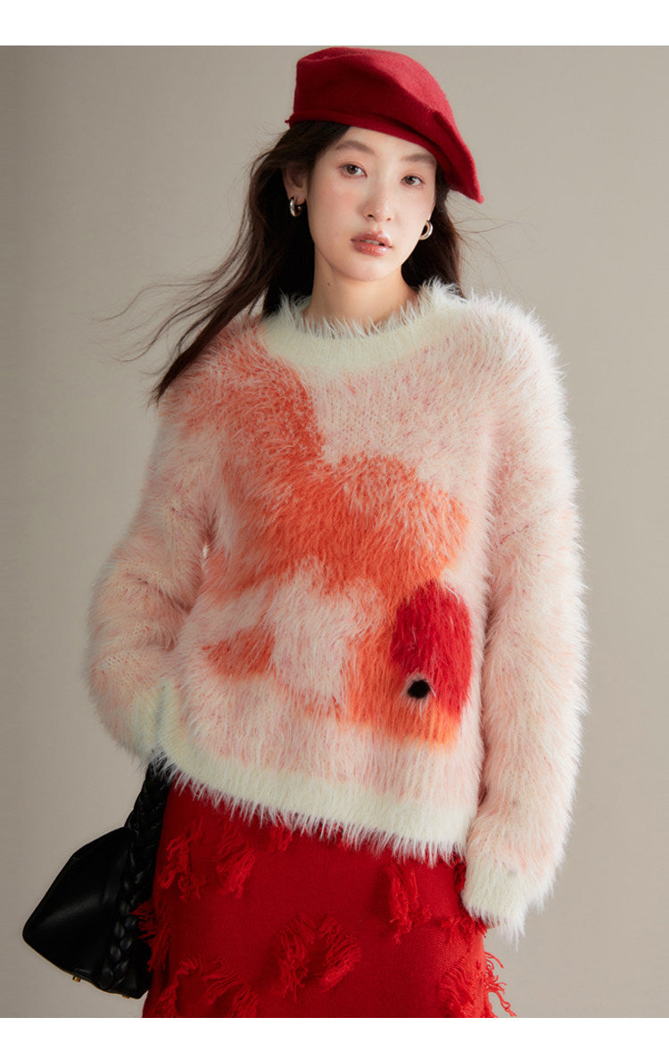 uare - Koi Fish Orange Knit Sweater sweater uare