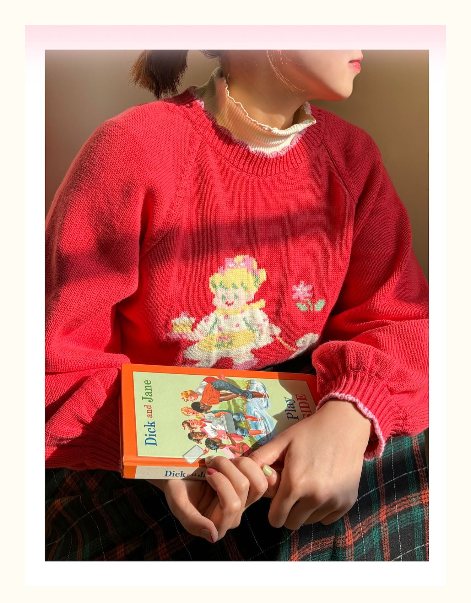 Little Berry - Kawaii Girl Illustration Red Sweater sweater Little Berry