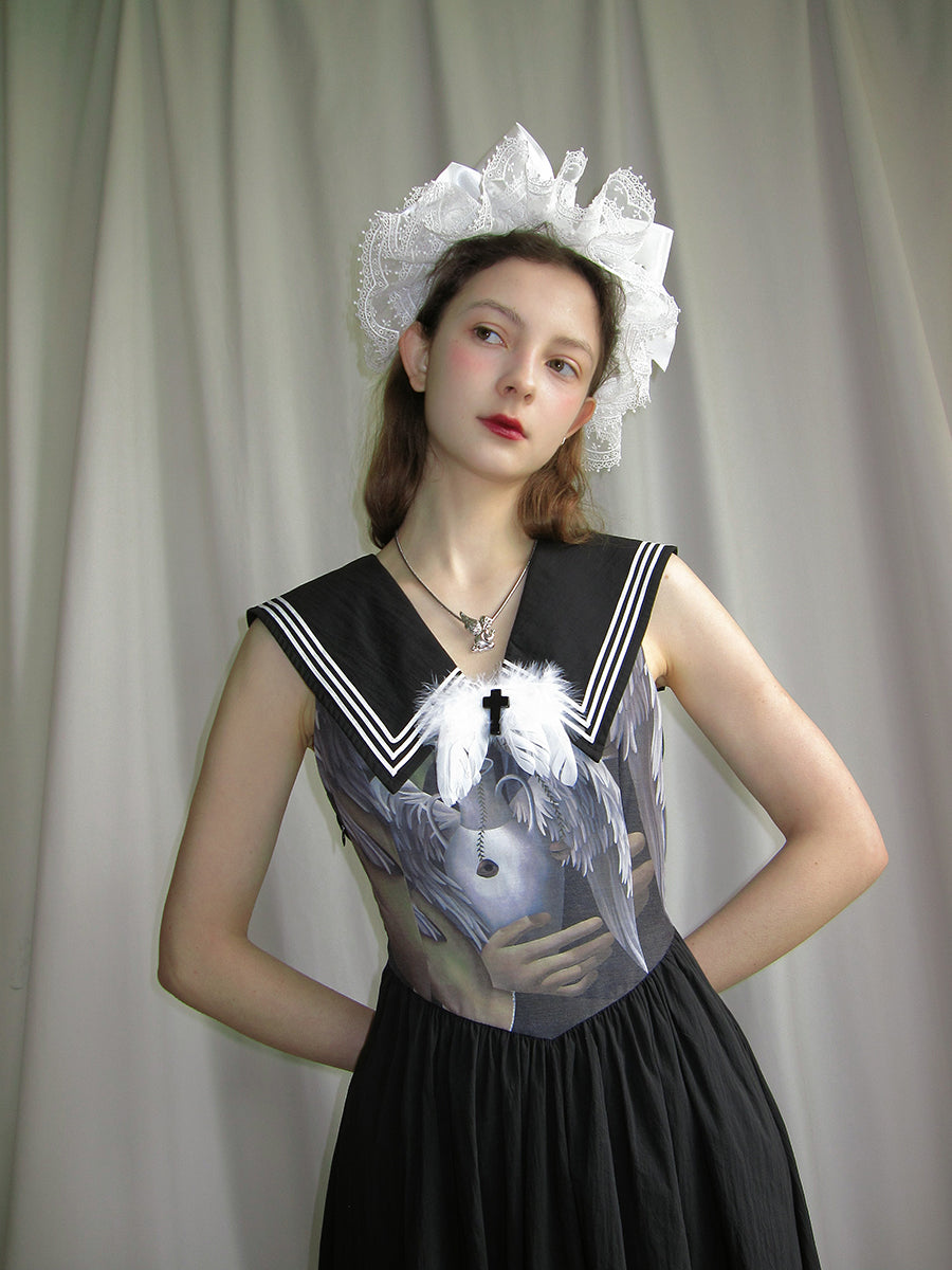 daytoday everyday institute - Kawaii Sleeveless Sailor Dress dress daytoday everyday institute