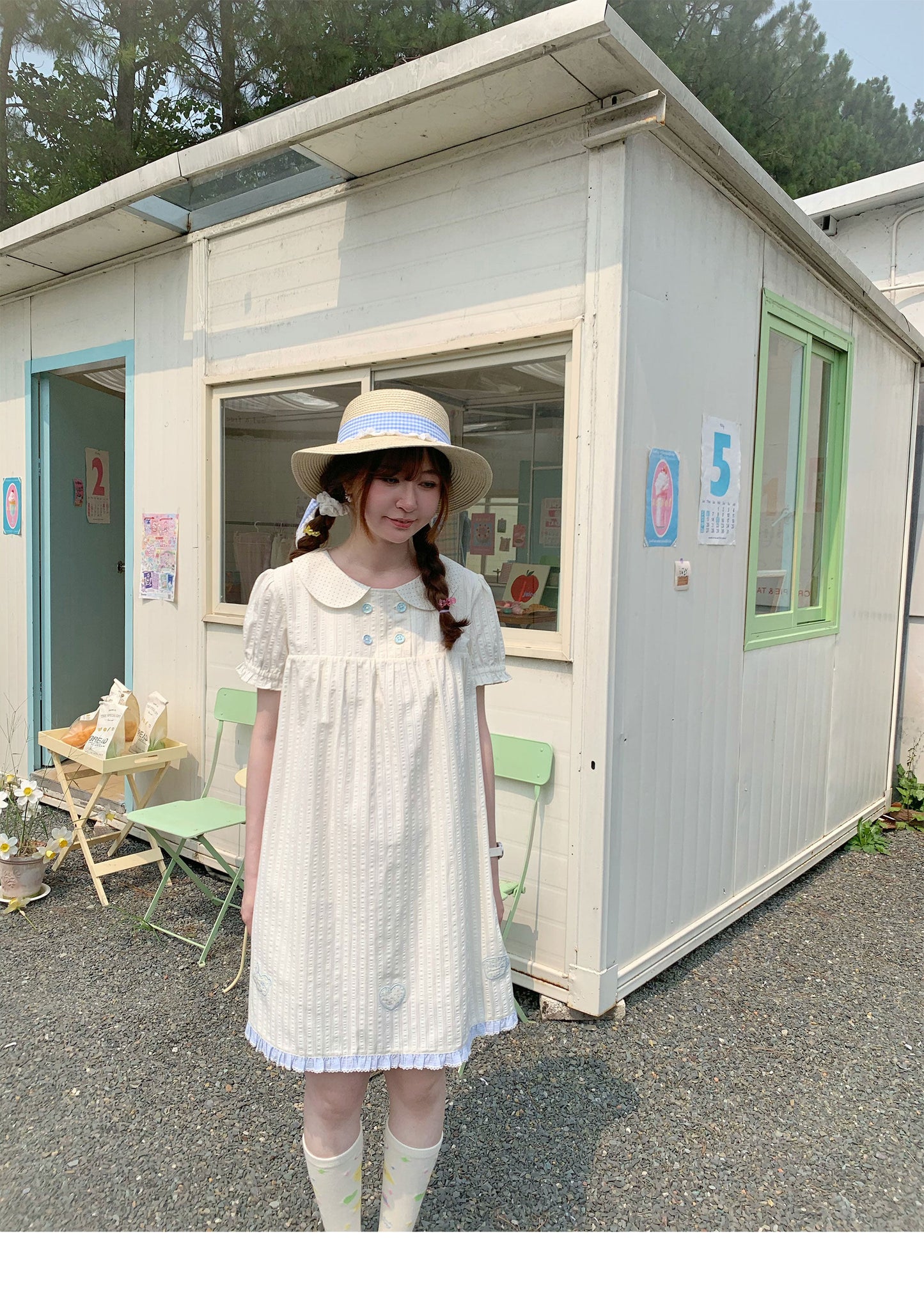 Peach Party - Pastel Yellow Peter Pan Collar Dress