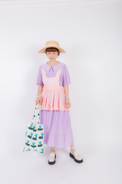 DADANAKO - Pink Polka Dot Pinafore Dress dress DADANAKO