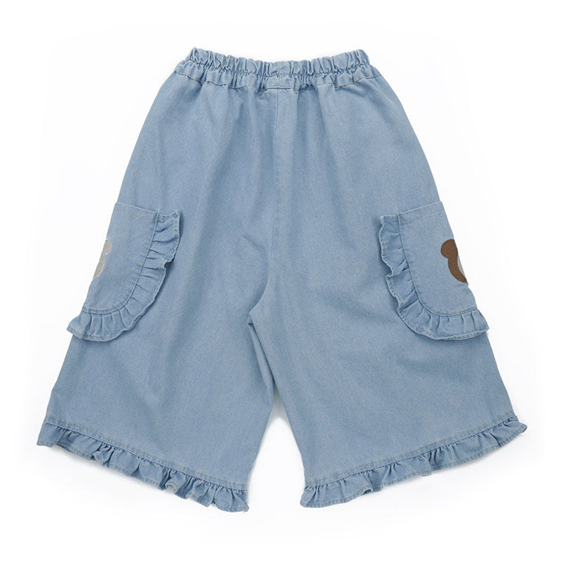 Naive – Embroidered Bear Denim Shorts pants Naive