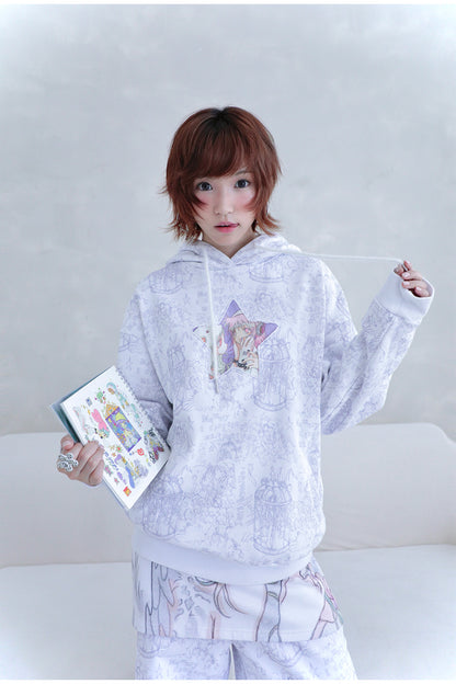 Hashtag DDD – Y2K Star Hoodie White hoodie Hashtag DDD