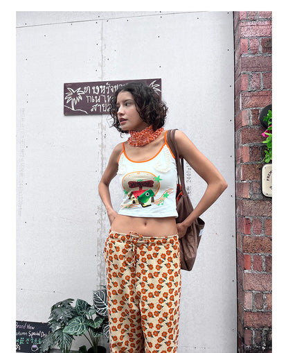 UnsocialNight - Cartoon Print Lace Cami Top camisole UnsocialNight
