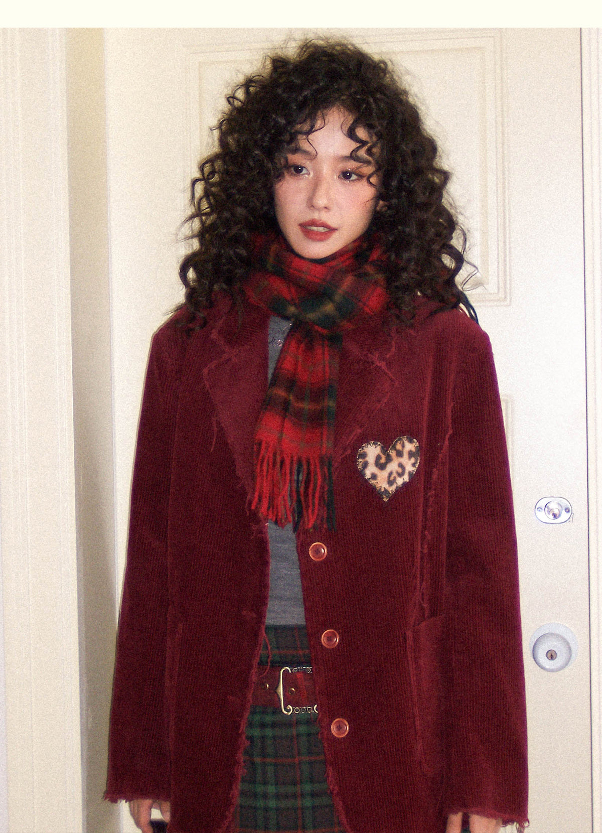 Chemical Girl - Vintage Corduroy Embroidered Blazer Jacket jacket chemical girl Red S