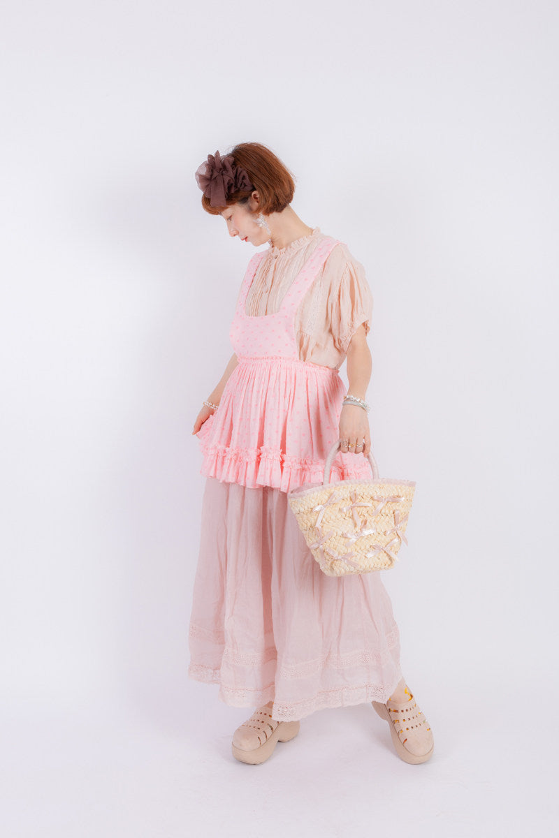 DADANAKO - Pink Polka Dot Pinafore Dress dress DADANAKO