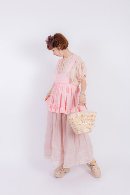 DADANAKO - Pink Polka Dot Pinafore Dress dress DADANAKO