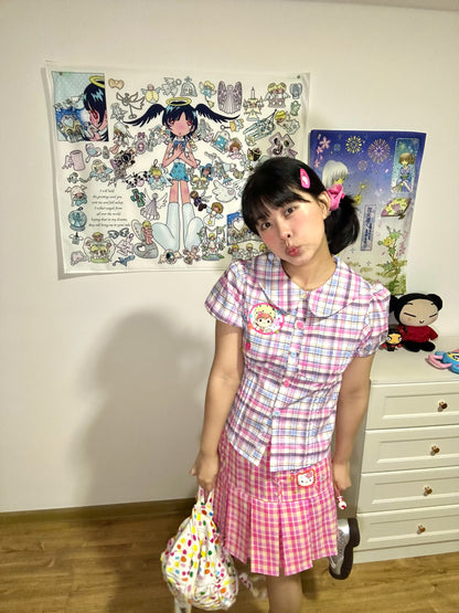 Bodytalk - Doll Collar Print Blouse shirt bodytalk