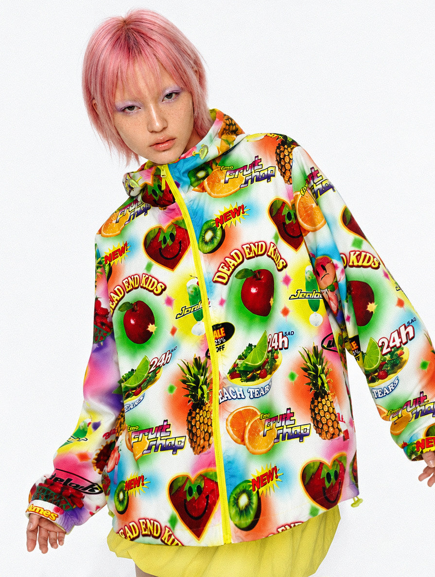 DeadEndKids - Colorful Fruit Techwear Windbreaker Jacket jacket DeadEndKids