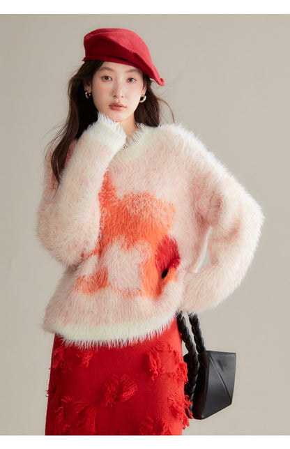 uare - Koi Fish Orange Knit Sweater sweater uare