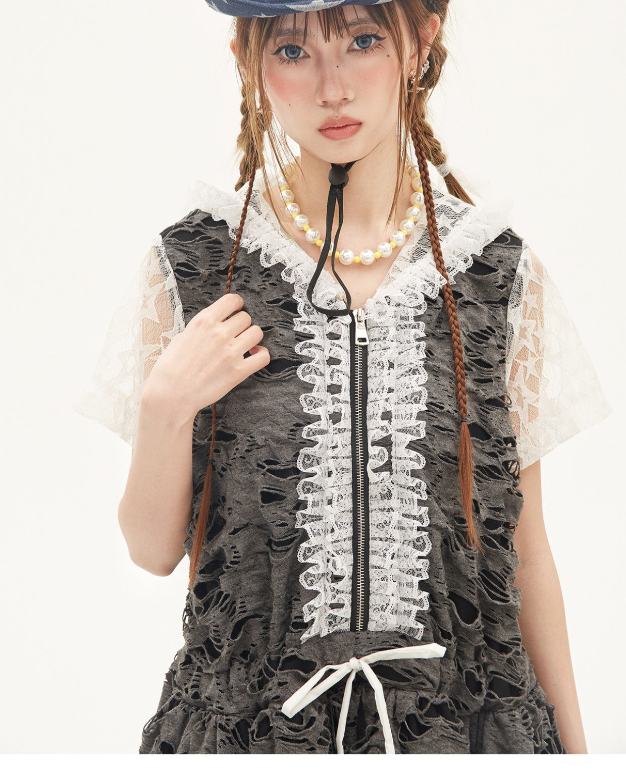 SOS MEME CLUB - Y2K Punk Gray Cake Dress dress SOS MEME CLUB