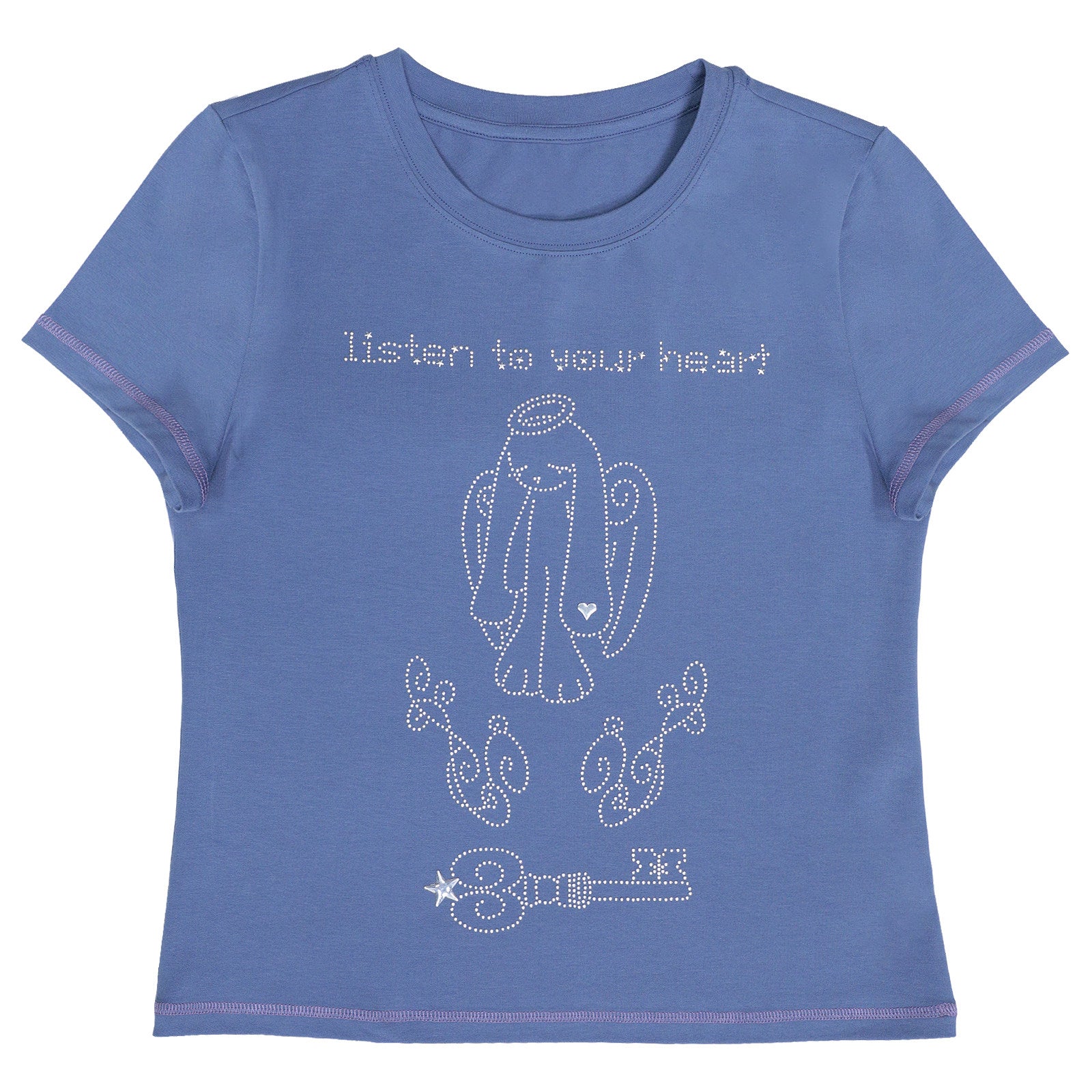 Hashtag DDD - Angel Bunny Rhinestone Tee tee Hashtag DDD S