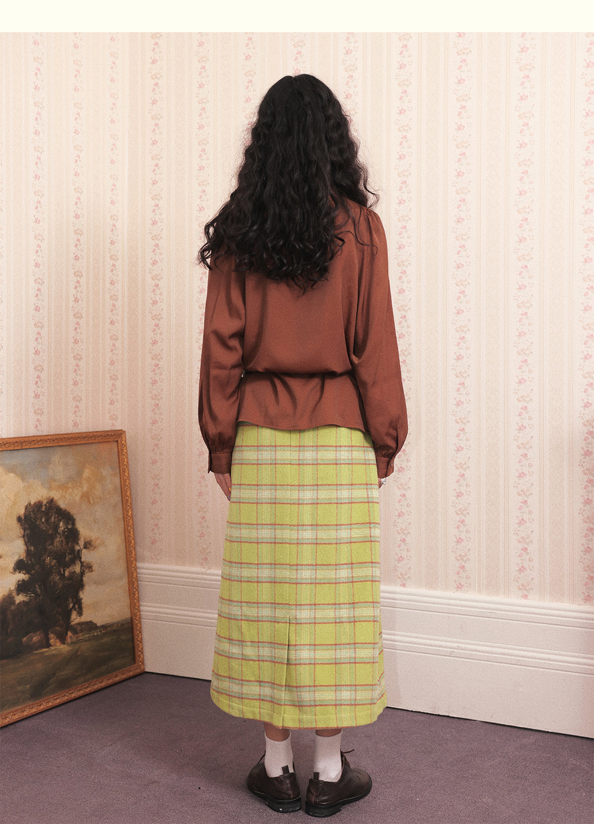 Chemical Girl - Vintage Plaid Wool Long Skirt Retro Girly skirt chemical girl