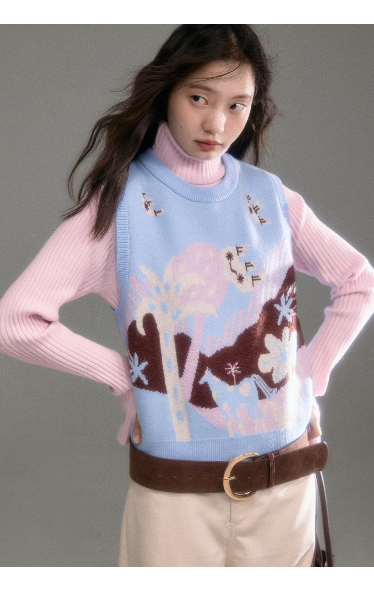 uare - Colorblock Fairy Jacquard Knit Vest vest uare
