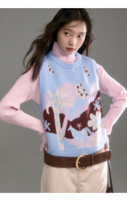 uare - Colorblock Fairy Jacquard Knit Vest vest uare