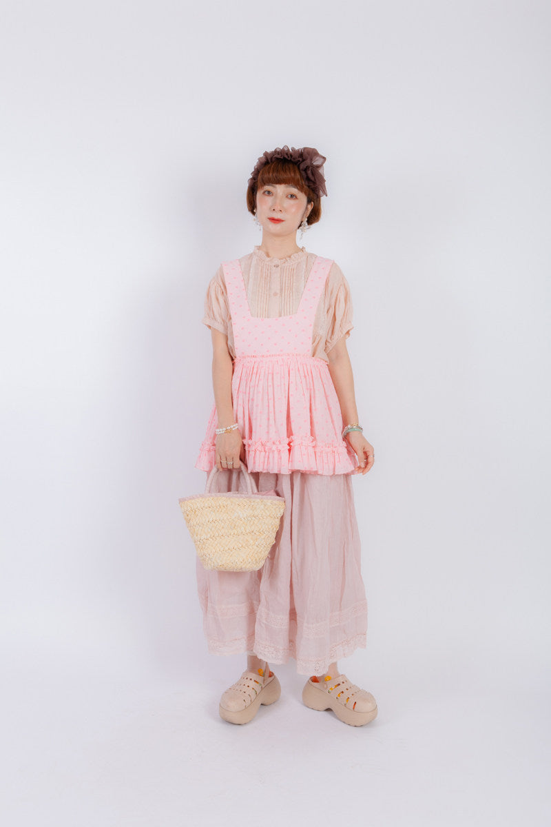DADANAKO - Pink Polka Dot Pinafore Dress dress DADANAKO