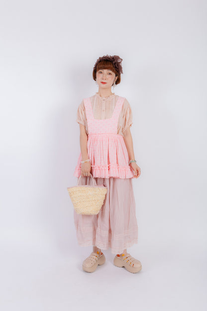DADANAKO - Pink Polka Dot Pinafore Dress dress DADANAKO