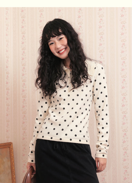 Chemical Girl - Girly Y2K Collared Fitted Knit Pullover Sweater sweater chemical girl