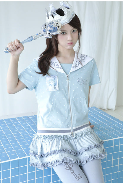 Hashtag DDD - Sailor Dreamcore Polka Dot Cardigan tshirt Hashtag DDD