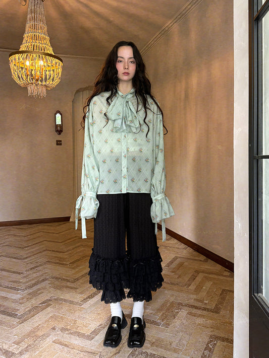 Daytoday Everyday Institute – Vintage Bow Jacquard Blouse blouse daytoday everyday institute