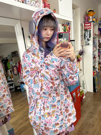 BunnyBunnyGun - Harajuku Vintage Animal Sweatshirt Pink Loose Fit hoodie bunnybunnygun