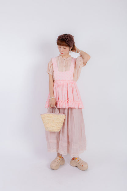 DADANAKO - Pink Polka Dot Pinafore Dress dress DADANAKO