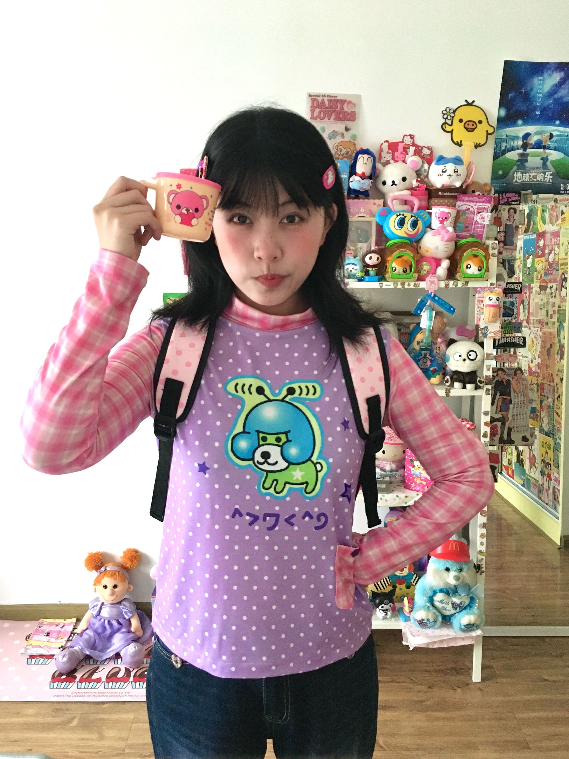 BodyTalk - Y2K Kawaii Polka Dot Print Top shirt bodytalk