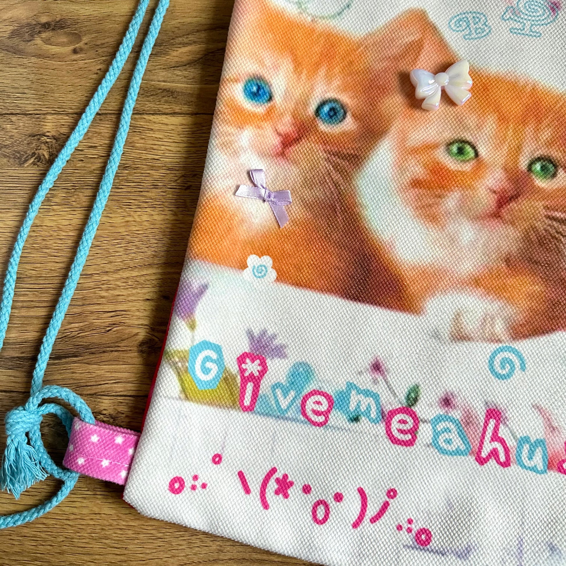 BodyTalk - Kawaii Cat Canvas Drawstring Bag bag bodytalk