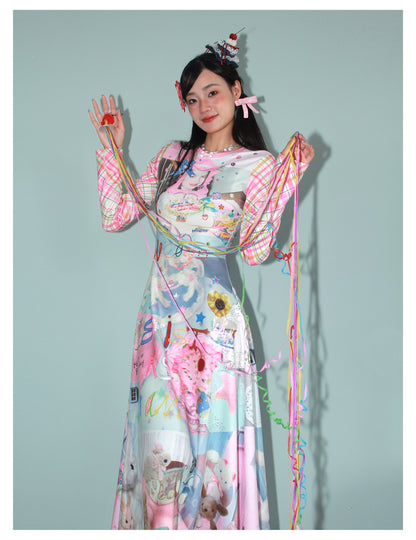 NeogoMade - Kawaii Y2K Dopamine Print Dress dress NeogoMade