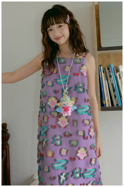 tntntutu Shiny Angel Dress | Harajuku Purple Jacquard Skirt dress tntntutu