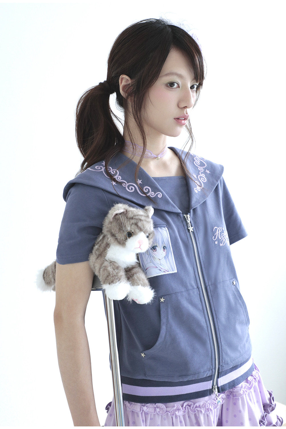 Hashtag DDD - Sailor Dreamcore Polka Dot Cardigan tshirt Hashtag DDD