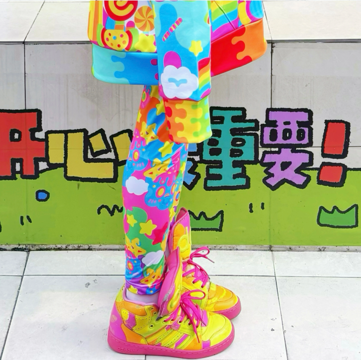 Rainbow Universe RUX - Rainbow Decora Kei Yoga Pants pants Rainbow Universe RUX