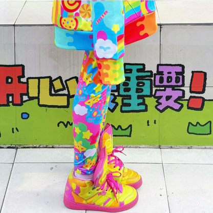 Rainbow Universe RUX - Rainbow Decora Kei Yoga Pants pants Rainbow Universe RUX